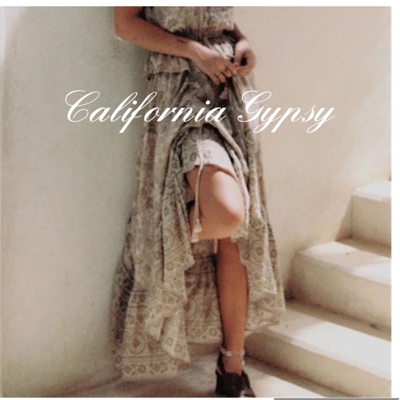 Gypsy Boho Western Ruched Tassel Skirt - Picture 14 of 15